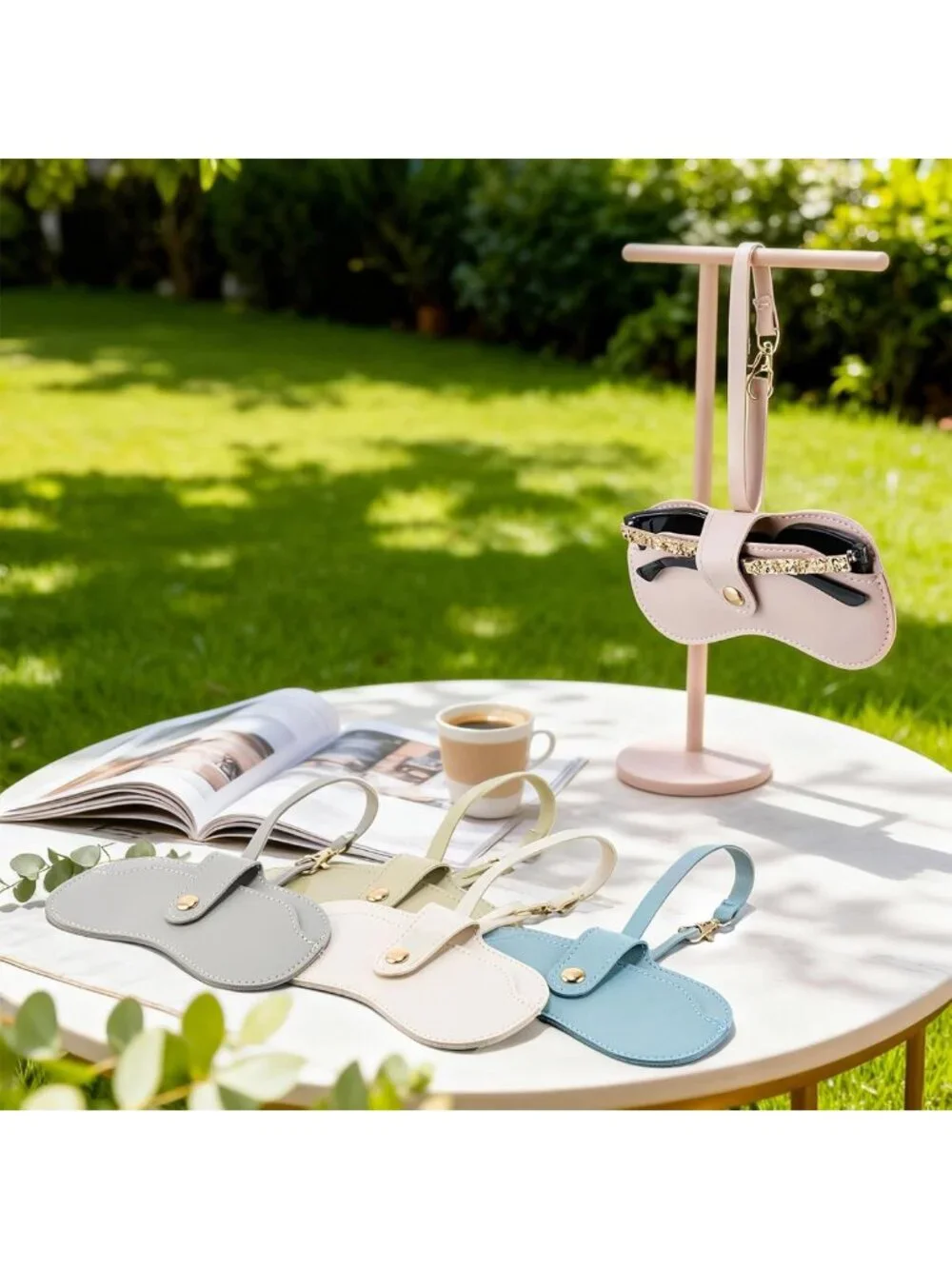 Soft Leather Sunglasses Case with Strap | Portable Glasses Holder & Organizer